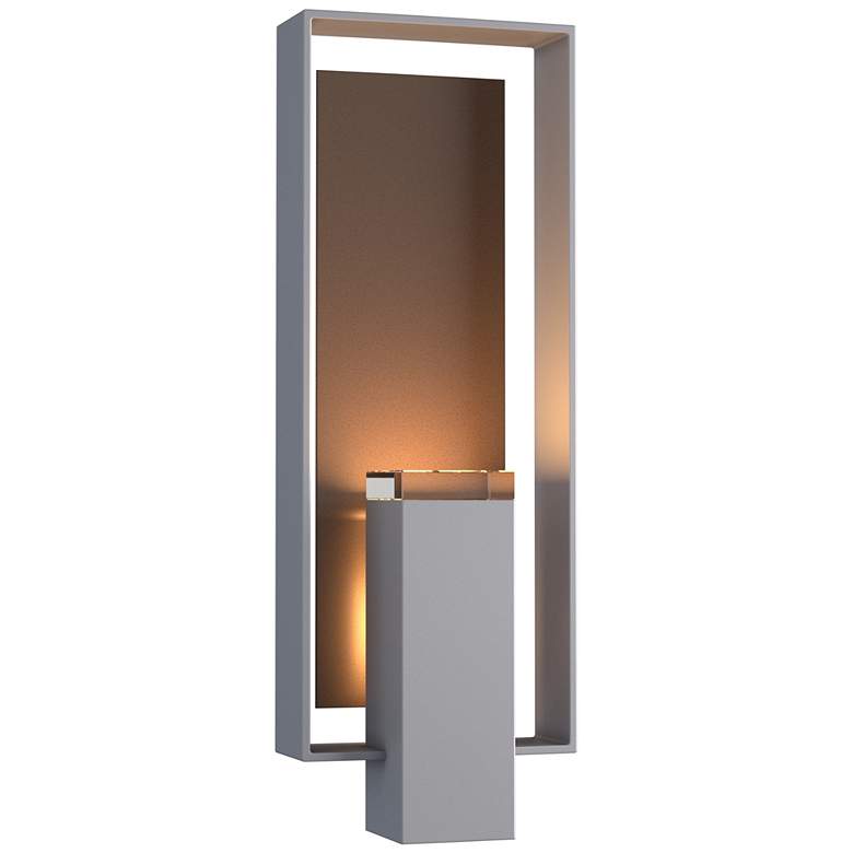 Image 1 Shadow Box Large Outdoor Sconce - Steel - Bronze Accents - Clear Glass