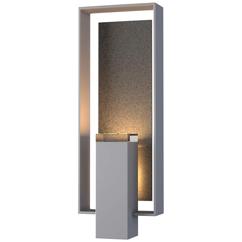 Image 1 Shadow Box Large Outdoor Sconce - Steel Finish - Iron Accents - Clear Glass