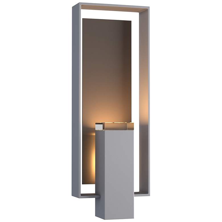 Image 1 Shadow Box Large Outdoor Sconce - Steel - Smoke Accents - Clear Glass