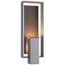 Shadow Box Large Outdoor Sconce - Steel - Smoke Accents - Clear Glass