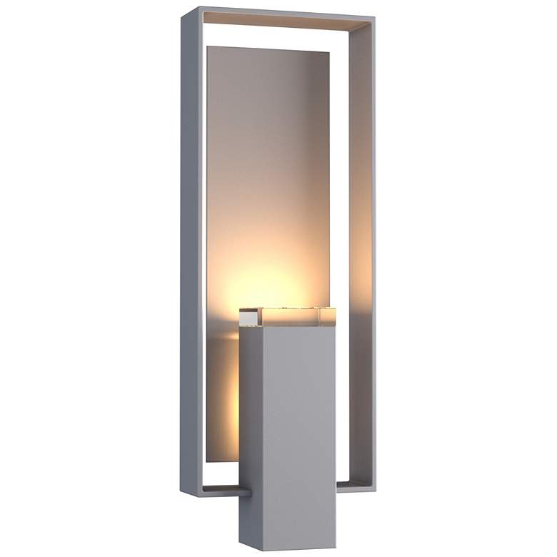 Image 1 Shadow Box Large Outdoor Sconce - Steel - Steel Accents - Clear Glass