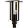 Shadow Box Outdoor Post Light - Black Finish - Silver Accents - Clear Glass