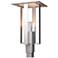 Shadow Box Outdoor Post Light - Steel Finish - Silver Accents - Clear Glass