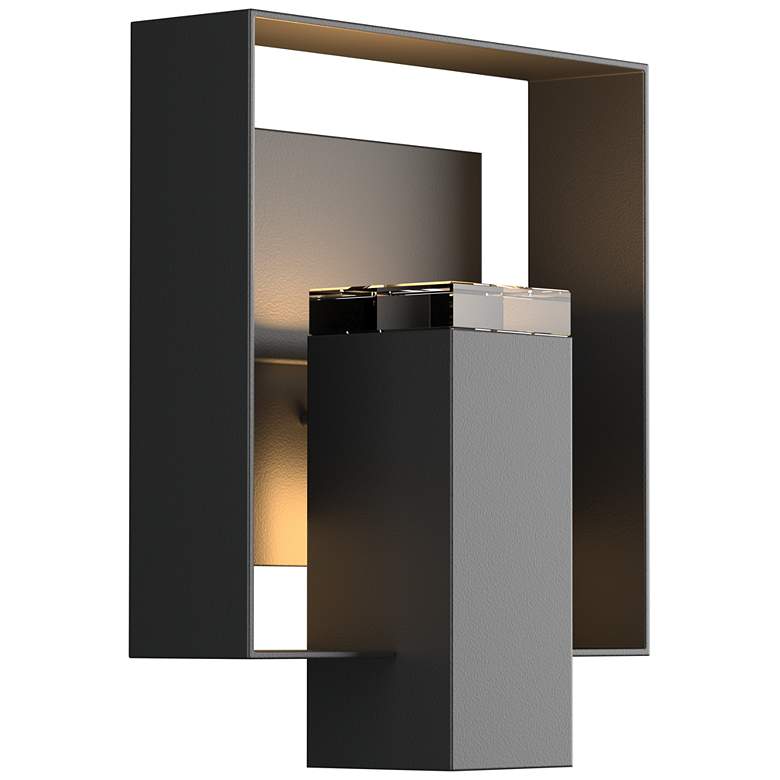 Image 1 Shadow Box Outdoor Sconce - Black Finish - Black Accents - Clear Glass