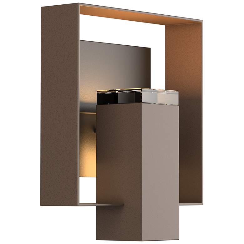 Image 1 Shadow Box Outdoor Sconce - Bronze Finish - Black Accents - Clear Glass