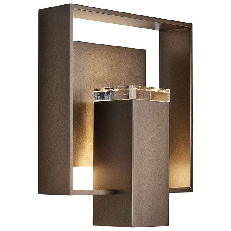 Image 1 Shadow Box Outdoor Sconce - Bronze Finish - Bronze Accents - Clear Glass