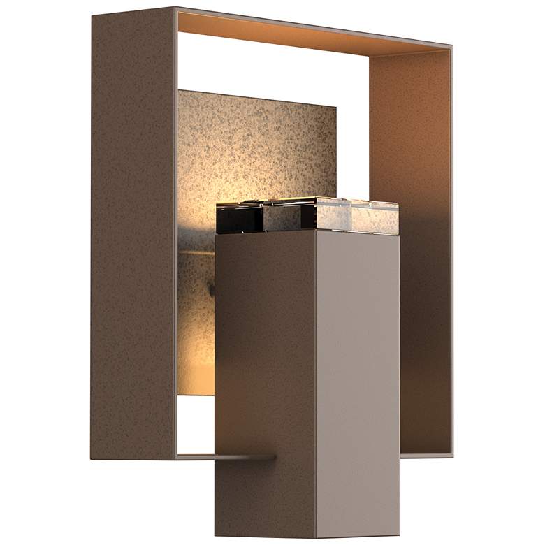 Image 1 Shadow Box Outdoor Sconce - Bronze Finish - Iron Accents - Clear Glass
