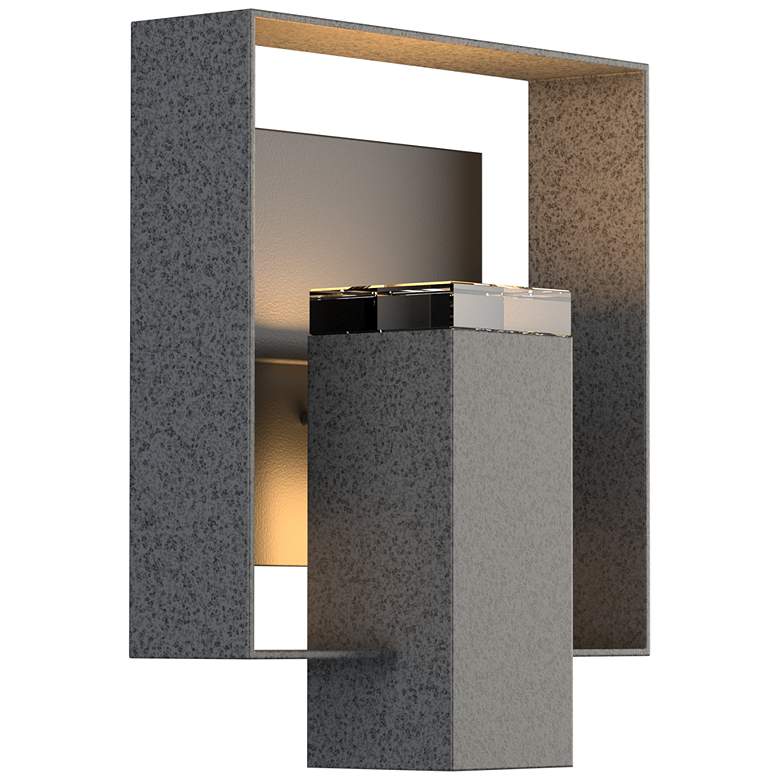 Image 1 Shadow Box Outdoor Sconce - Iron Finish - Black Accents - Clear Glass