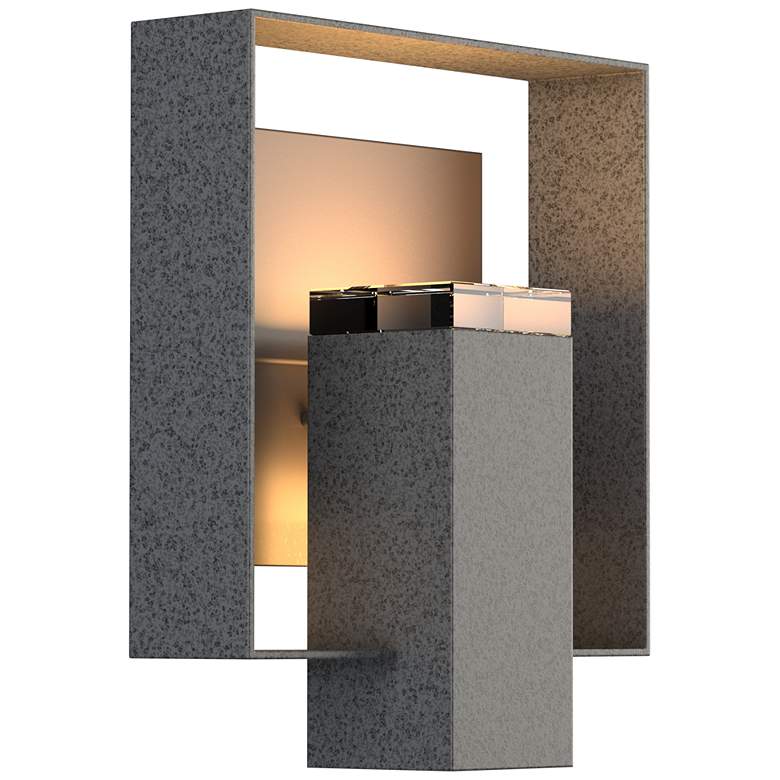 Image 1 Shadow Box Outdoor Sconce - Iron Finish - Smoke Accents - Clear Glass