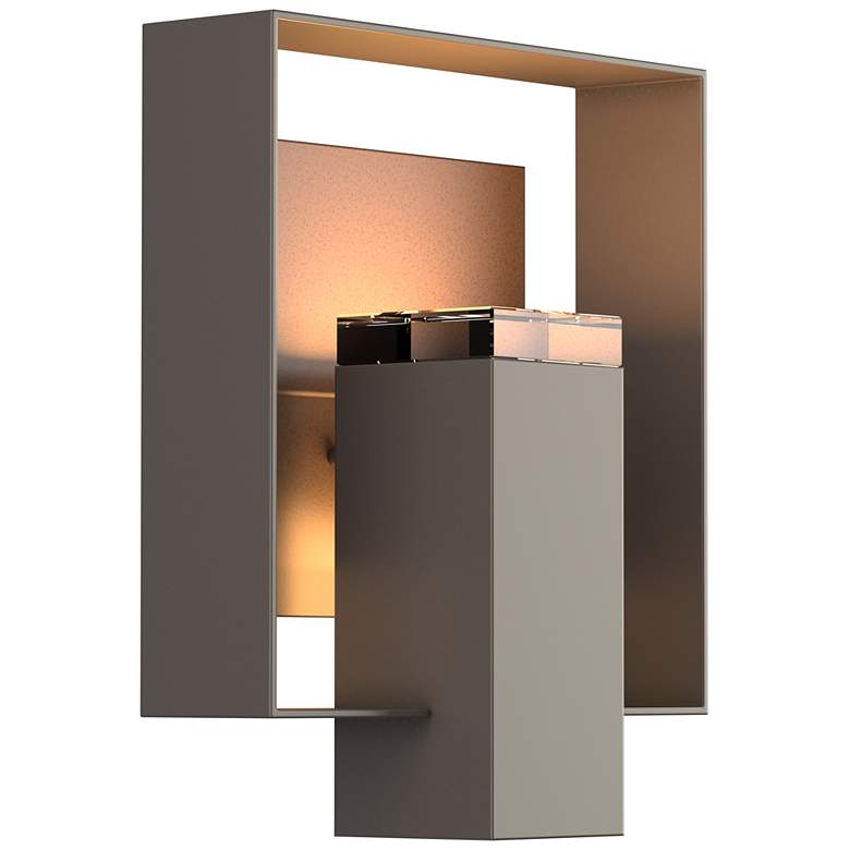 Image 1 Shadow Box Outdoor Sconce - Smoke Finish - Bronze Accents - Clear Glass