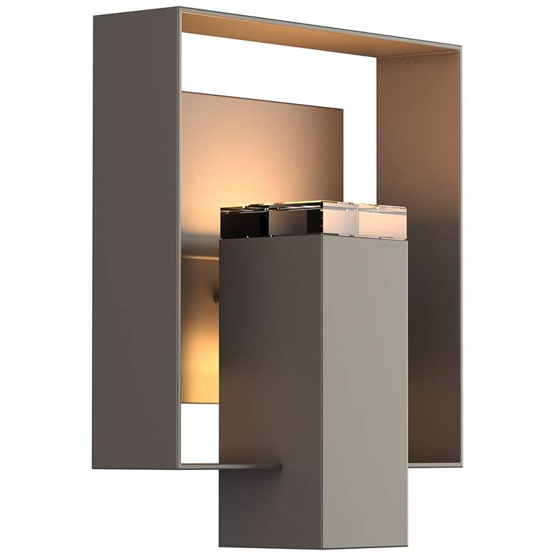 Image 1 Shadow Box Outdoor Sconce - Smoke Finish - Smoke Accents - Clear Glass