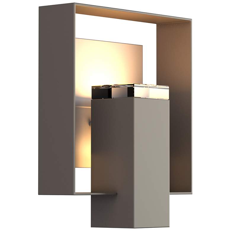 Image 1 Shadow Box Outdoor Sconce - Smoke Finish - Steel Accents - Clear Glass