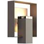 Shadow Box Outdoor Sconce - Smoke Finish - Steel Accents - Clear Glass