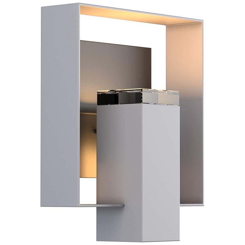 Image 1 Shadow Box Outdoor Sconce - Steel Finish - Black Accents - Clear Glass