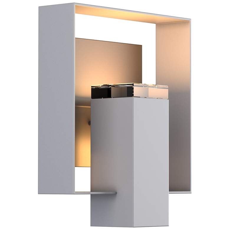 Image 1 Shadow Box Outdoor Sconce - Steel Finish - Smoke Accents - Clear Glass