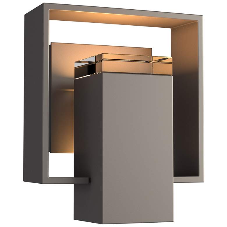 Image 1 Shadow Box Small Outdoor Sconce - Smoke - Smoke Accents - Clear Glass