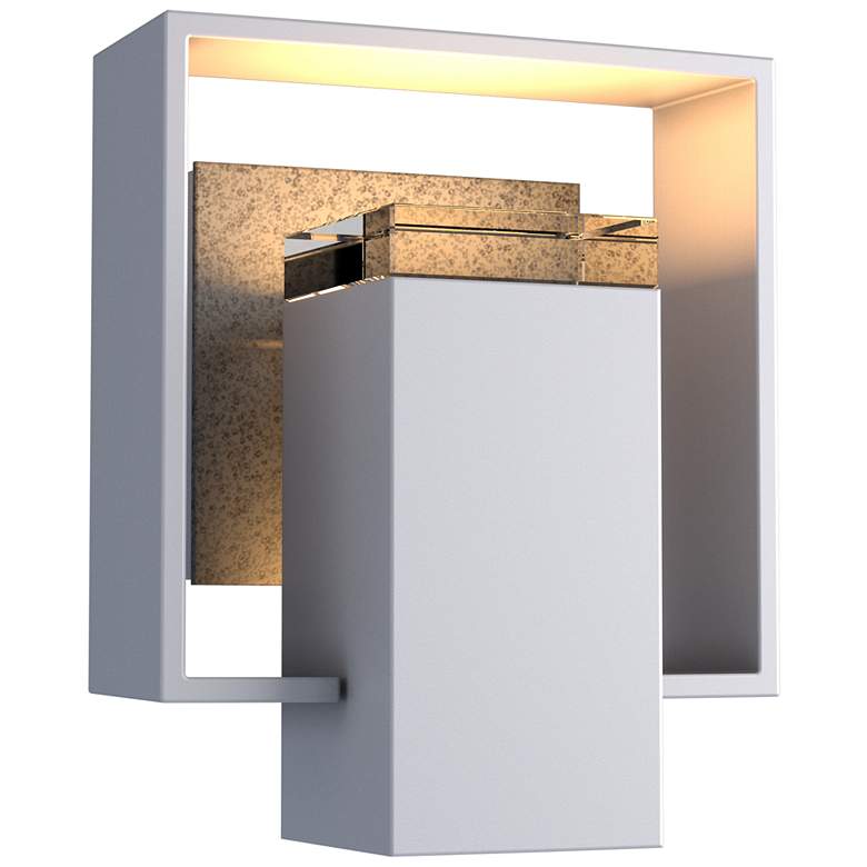 Image 1 Shadow Box Small Outdoor Sconce - Steel Finish - Iron Accents - Clear Glass