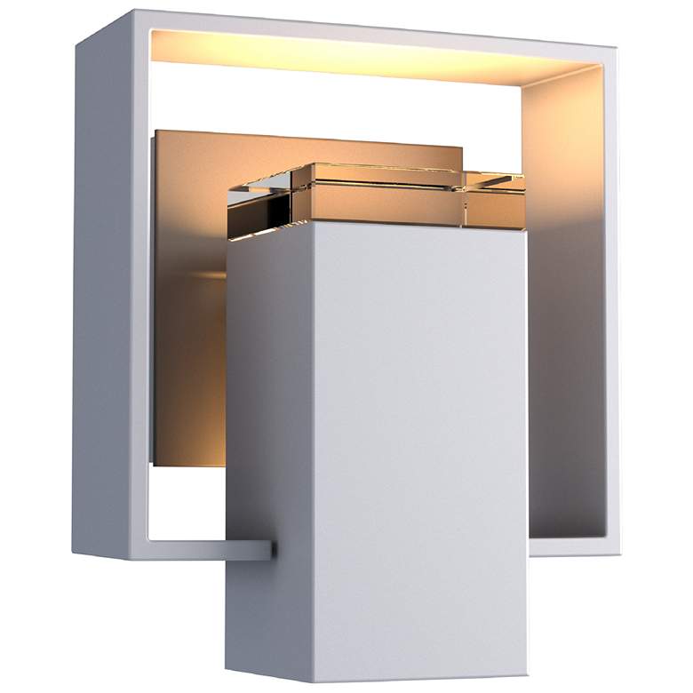 Image 1 Shadow Box Small Outdoor Sconce - Steel - Smoke Accents - Clear Glass