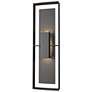 Shadow Box Tall Outdoor Sconce - Black Finish - Black Accents - Clear Glass