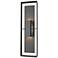 Shadow Box Tall Outdoor Sconce - Black Finish - Black Accents - Clear Glass