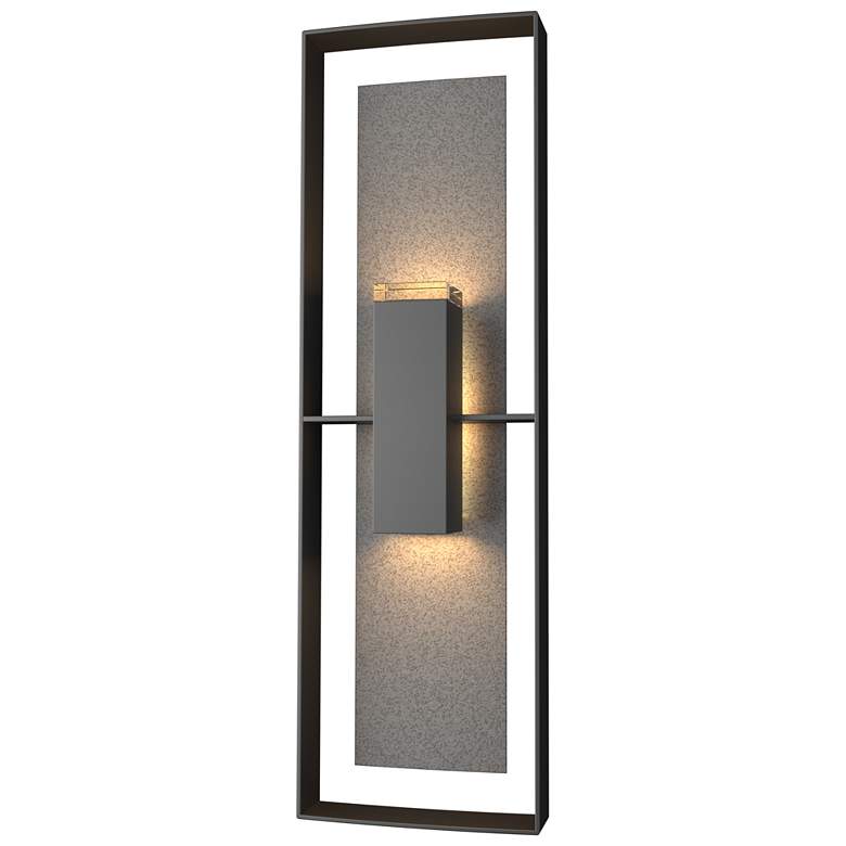 Image 1 Shadow Box Tall Outdoor Sconce - Black Finish - Iron Accents - Clear Glass