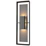 Shadow Box Tall Outdoor Sconce - Black Finish - Iron Accents - Clear Glass