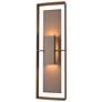 Shadow Box Tall Outdoor Sconce - Bronze - Bronze Accents - Clear Glass