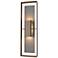 Shadow Box Tall Outdoor Sconce - Bronze Finish - Iron Accents - Clear Glass