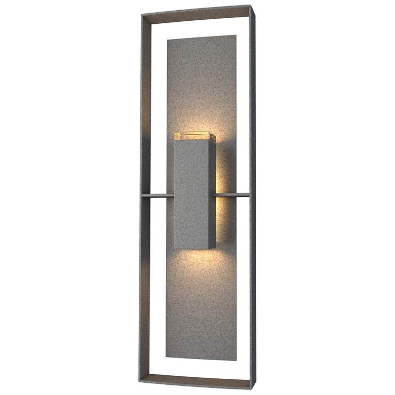 Image 1 Shadow Box Tall Outdoor Sconce - Iron Finish - Iron Accents - Clear Glass