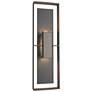 Shadow Box Tall Outdoor Sconce - Smoke Finish - Black Accents - Clear Glass
