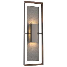 Image1 of Shadow Box Tall Outdoor Sconce - Smoke Finish - Iron Accents - Clear Glass
