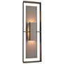 Shadow Box Tall Outdoor Sconce - Smoke Finish - Smoke Accents - Clear Glass