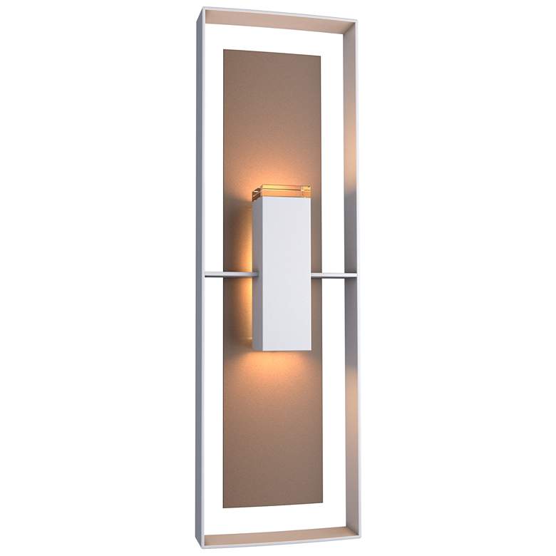 Image 1 Shadow Box Tall Outdoor Sconce - Steel - Bronze Accents - Clear Glass