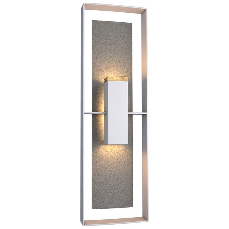 Image 1 Shadow Box Tall Outdoor Sconce - Steel Finish - Iron Accents - Clear Glass