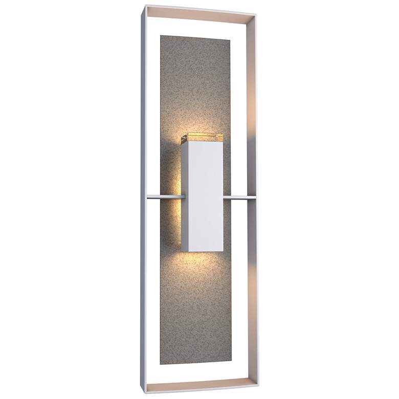 Image 1 Shadow Box Tall Outdoor Sconce - Steel Finish - Iron Accents - Clear Glass