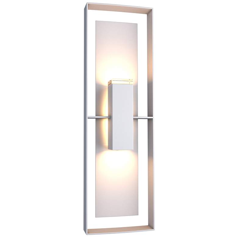 Image 1 Shadow Box Tall Outdoor Sconce - Steel Finish - Steel Accents - Clear Glass