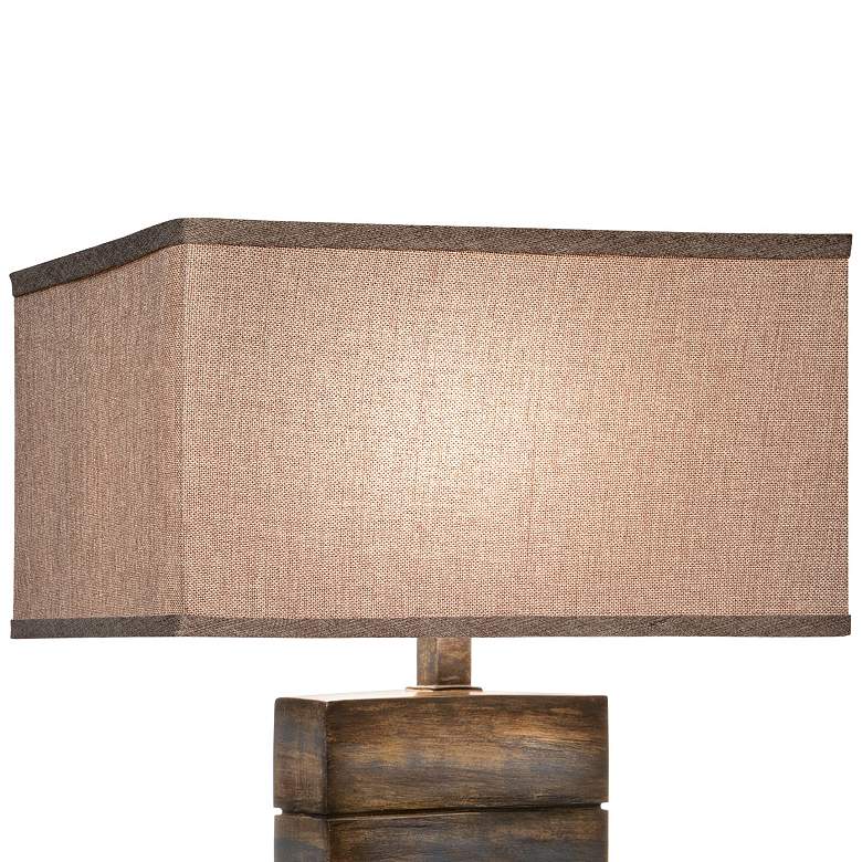 Image 2 Shadow Creek 29 inch Seal Blue Rock Hydrocal Rustic Table Lamp more views