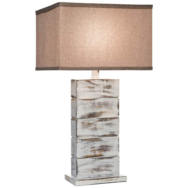Image 1 Shadow Creek 29 inch Stone Rock White LED Table Lamp