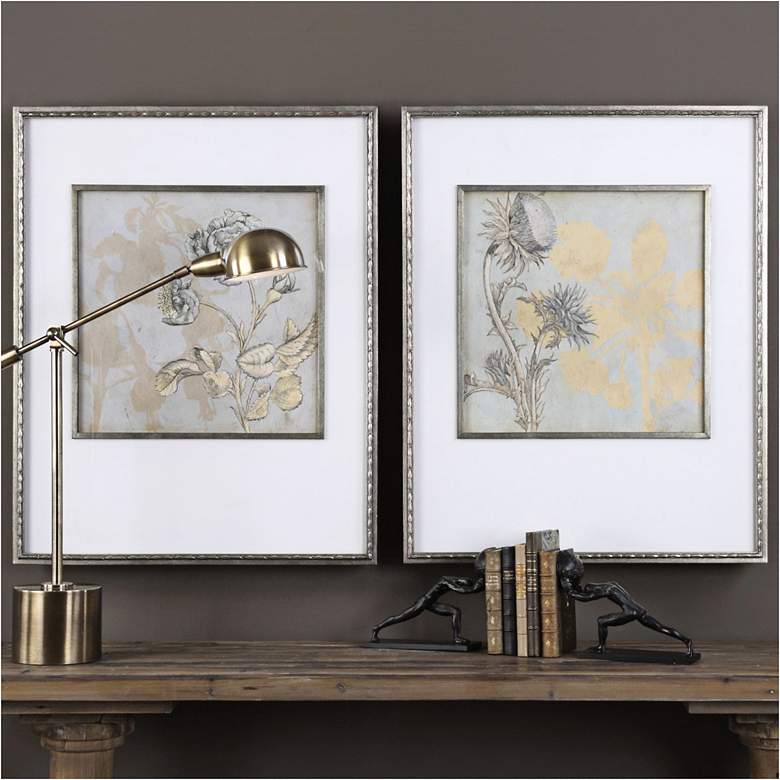 Image 1 Shadow Florals 2-Piece 32 3/4 inch High Framed Wall Art Set
