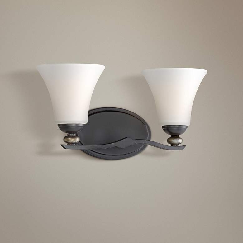 Image 1 Shadow Glen 16" Wide Lathan Bronze 2-Light Bath Light