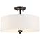 Shadow Glen 16" Wide Lathan Bronze Ceiling Light