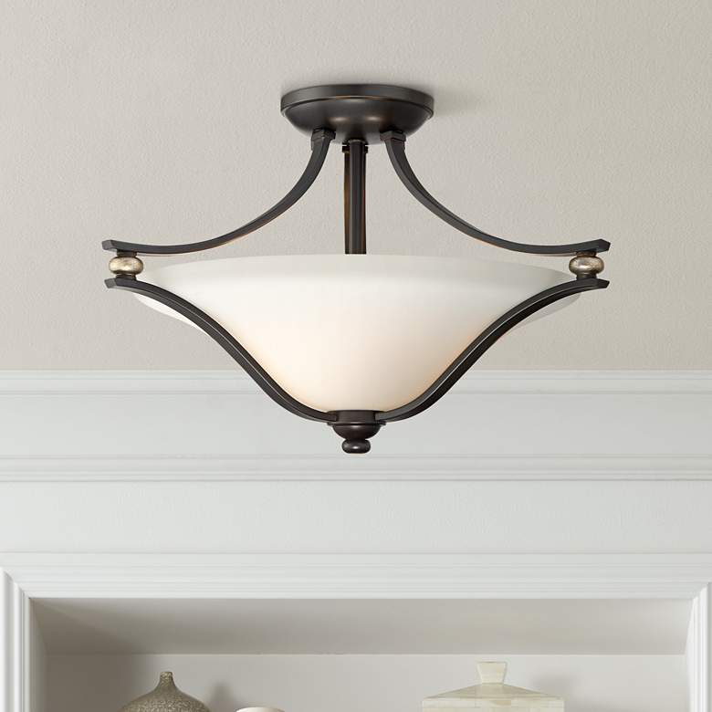 Image 1 Shadow Glen 18 1/4" Wide Castle Bronze Ceiling Light