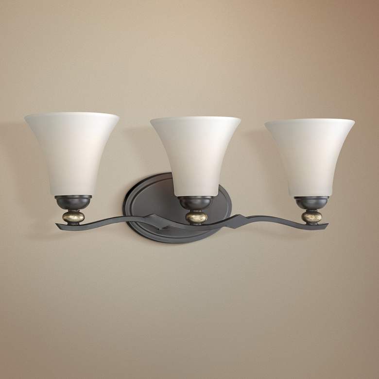 Image 1 Shadow Glen 23" Wide Lathan Bronze 3-Light Bath Light