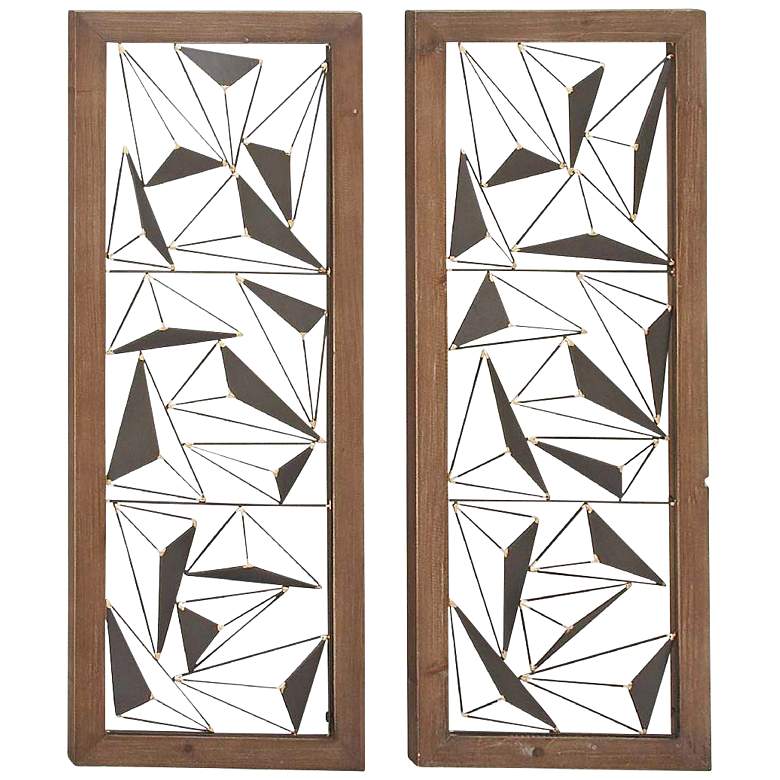 Shadows 39&quot; High 2-Piece Wood and Metal Wall Art Set