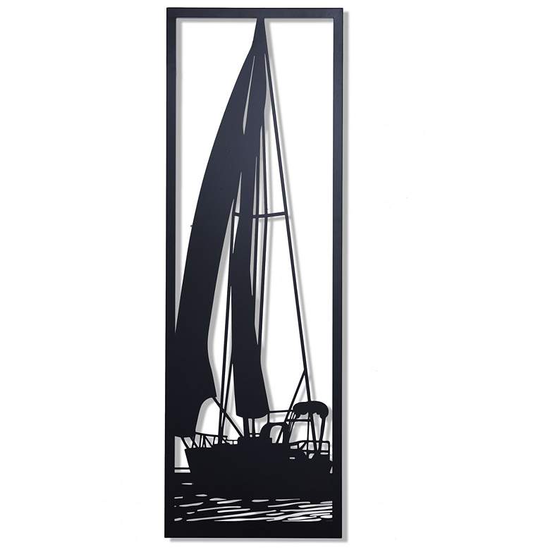 Image 1 Shadows Of A Sailboat I In Water Metal Wall Décor