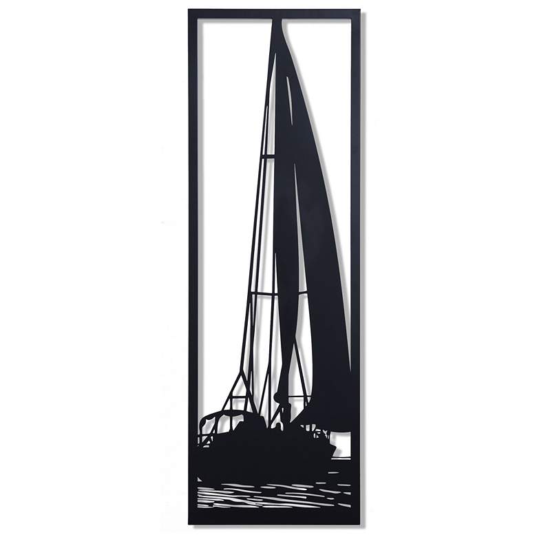 Image 1 Shadows Of A Sailboat I In Water Metal Wall Décor