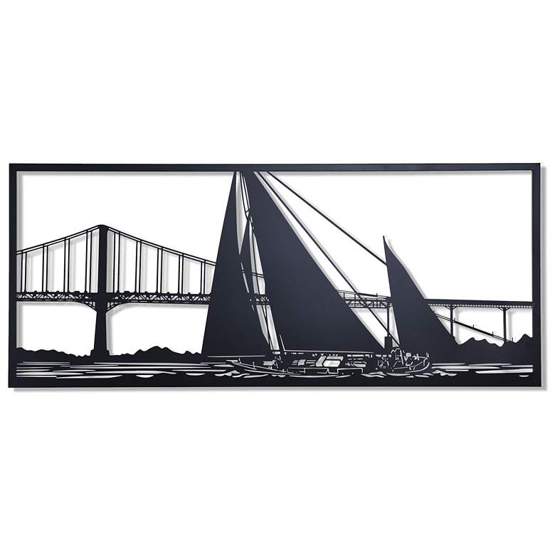 Image 1 Shadows Of A Sailboat In San Francisco Bay Metal Wall Décor