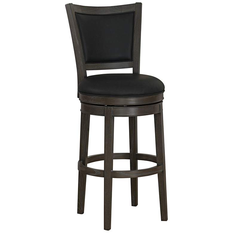 Image 1 Shae 30" Graphite Bonded Leather Swivel Barstool