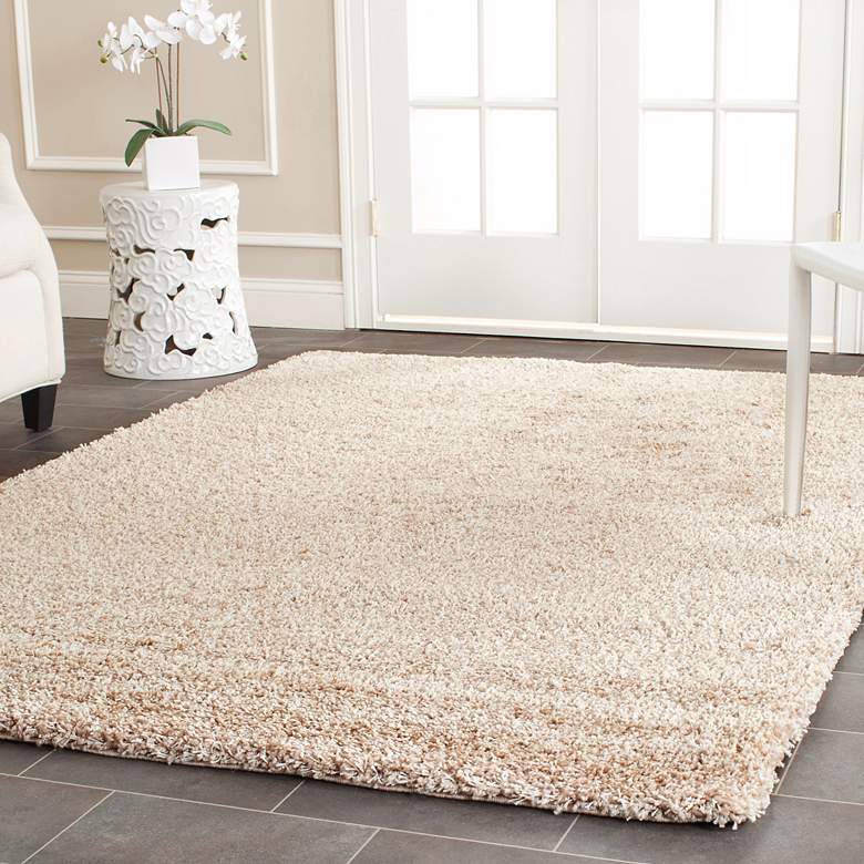 Image 2 Shag Collection SG151-1313C 5'3"x7'6" Beige Shag Rug