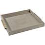 Shagreen 13" Wide Ivory-Gray Modern Luxe Serving Tray